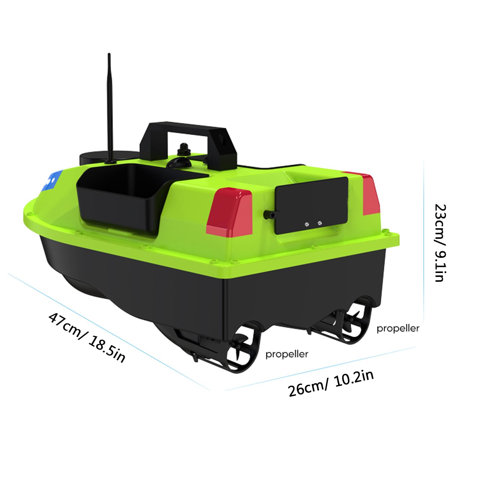 Gugxiom Łódź Przynęty GPS RC, 7 Kolorów LED Fishing Dron Z Uwalnianiem Przynęty, RAMOTOWY ZAKRESY 500 M PRAWNY KONTROLA Z AUTO NAWIGACJA NA KOLEKCJĘ (18000 mAh)