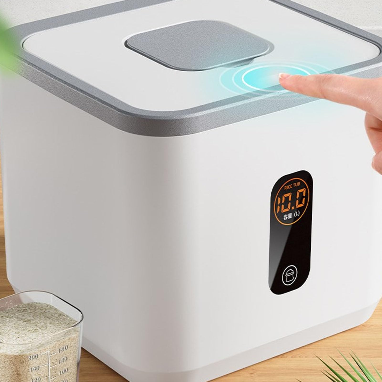 Contenedor de arroz hermético apilable de gran capacidad para organización de cocina (Capacidad de 15 kg/33,1 lb)
