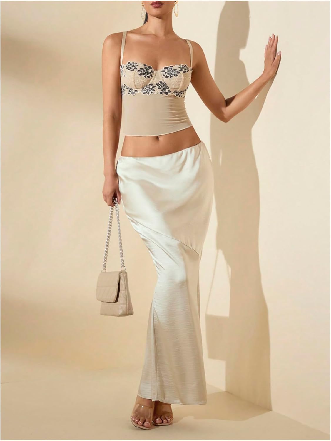 WDIRARA Women's Leopard Print Lace Crop Corset Top Low Cut Sexy Going Out Party Tops - Image 4