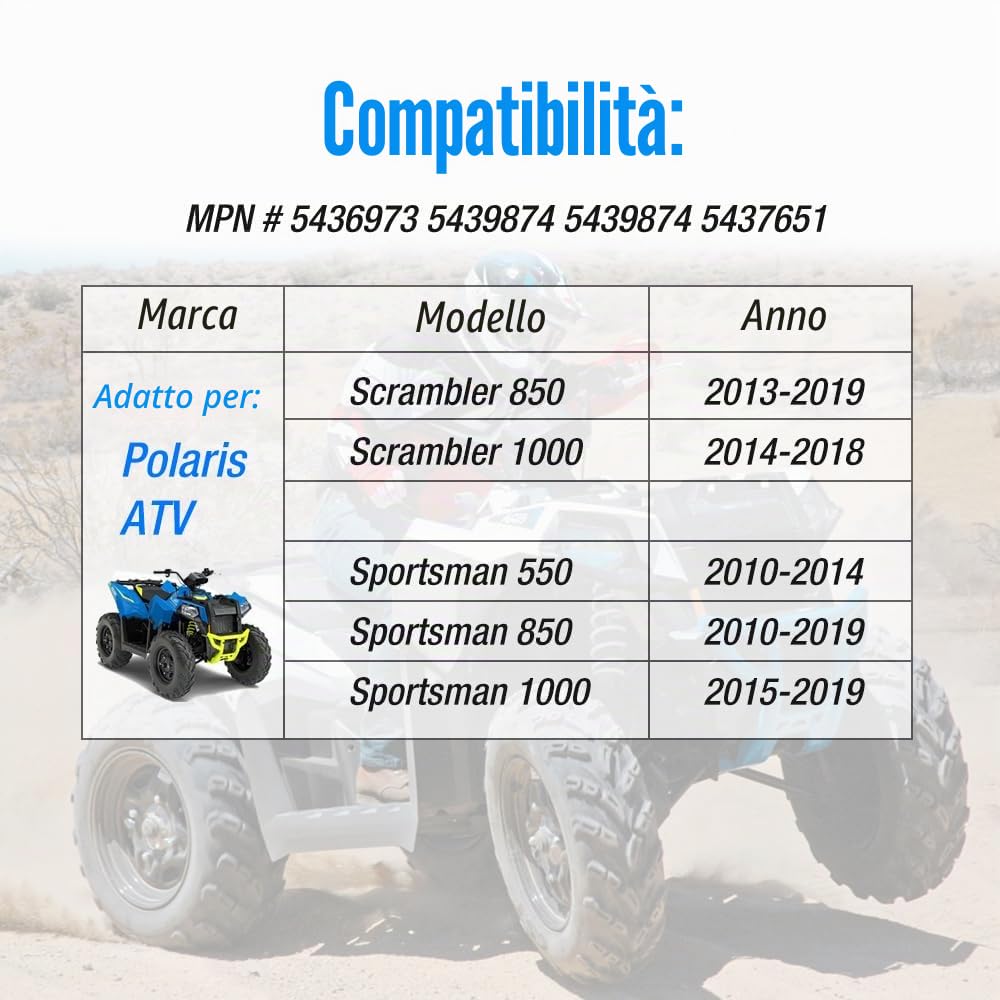 Kit boccole braccio A posteriore (2 lati) adatto per Polaris Sportsman 1000 850 550 2010-2019 Scrambler 1000 850 2013-2019