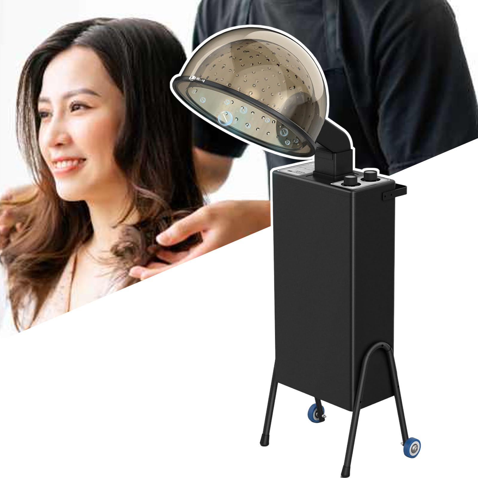 Electric Standin Dryer Hooded Adjustable Temperature Salon Equipment Floor-Standing Bonnet Hair Dryer for Hair Salons