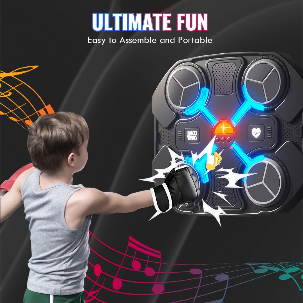 OneNine Bluetooth Music Boxing Machine, macchina da boxe con musica, bersaglio da parete, macchina da boxe a LED, per casa, interni e palestra, Boxing Machine per bambini