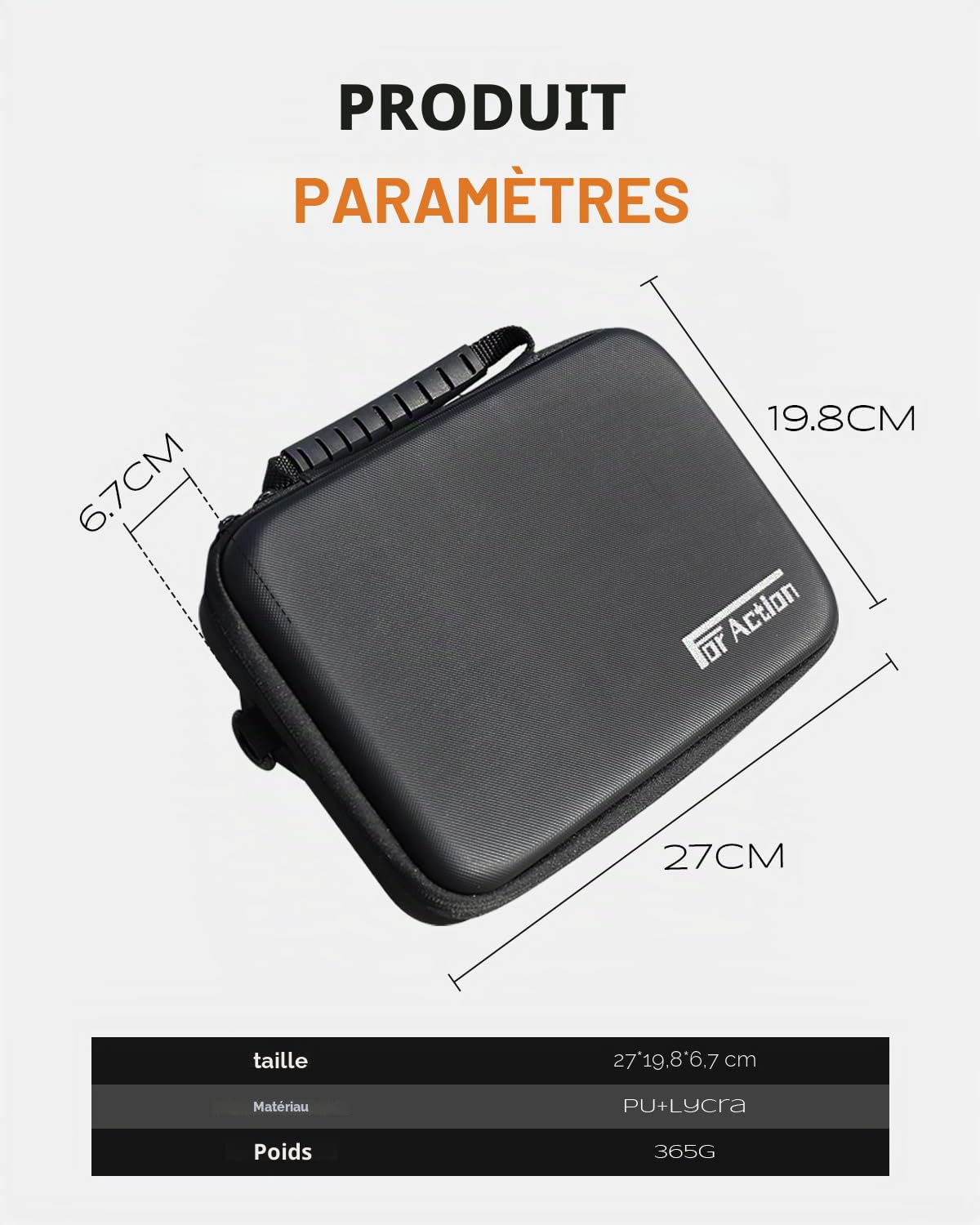 Semaiki Étui Étanche pour DJI Osmo Action 5 Pro, Sac de Rangement pour Appareil Photo Action 4/3, Noir