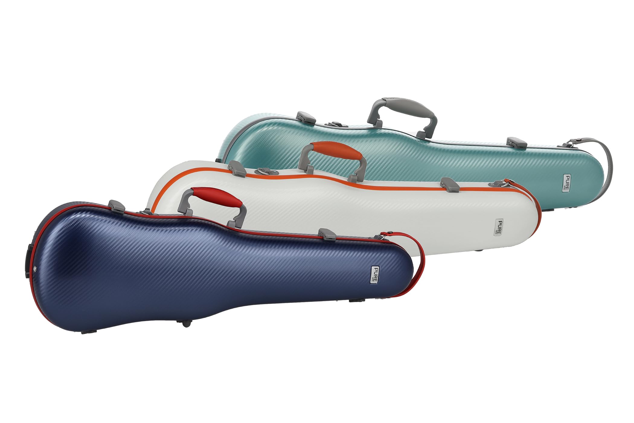 GEWA Custodia per violino FUN Series policarbonato 4/4-1/2 dimensione Blu/Rosso, interno nero, 2 cinghie zaino rimovibili, tasca accessori, sospensione imbottita, maniglia laterale aggiuntiva