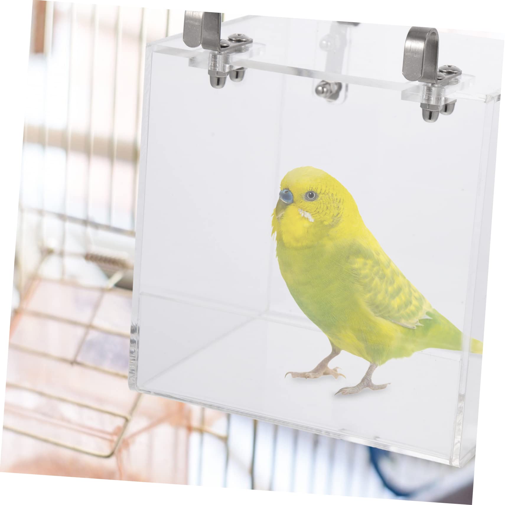 ORFOFE Acryl Vogelbadkäfig mit Duschbox für Käfig, Transparente Box