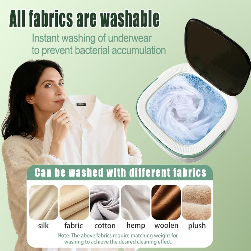 Miniatura 5 de Mini lavadora plegable portátil - Lavadora portátil de 16L, secadora giratoria, pequeña lavadora plegable, 3 modos de limpieza para ropa de bebéropa