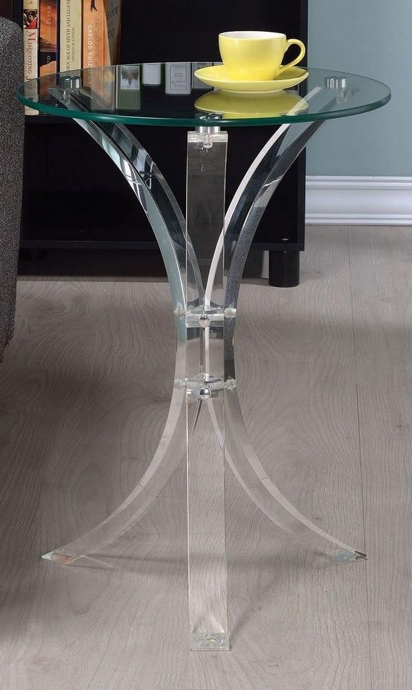Coaster Furniture Round Glass Top Side End Table 900490