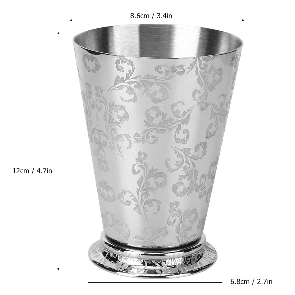 Restokki 400ml Stylish Tree Leaf Pattern Stainless Steel Cocktail Cup Mug Home Party Bar Accessories