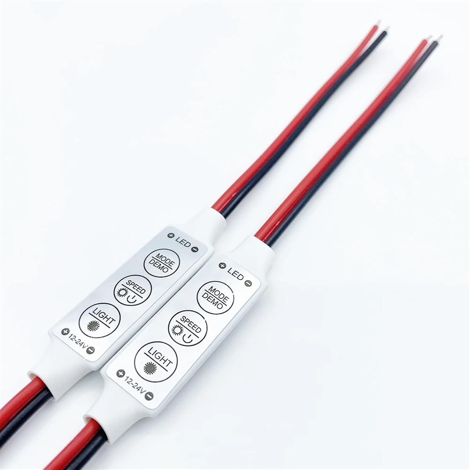 1/2/5Pcs 12V-24V Single Color 3 Keys LED Controller Connector Brightness Dimmer LED 3528 5050 Light Strip(2Pcs)