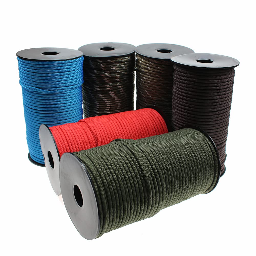 100 m 7-adriges Paracord-Seil 4 mm Outdoor-Fallschirmschnur Überlebens-Regenschirm-Zelt-Lanyard-Gurt