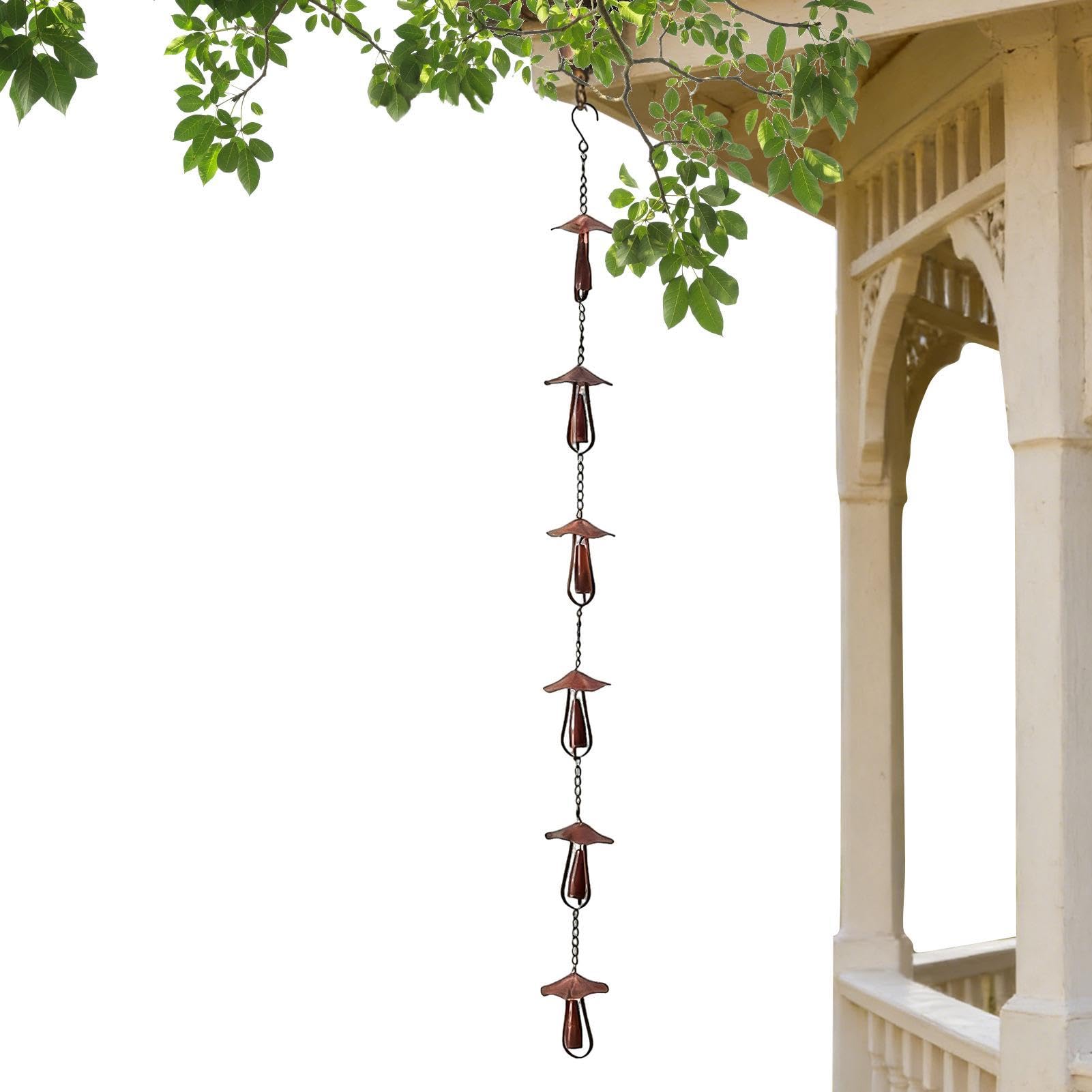 Chaînes de pluie pour jardin et porche au design champignon rustique