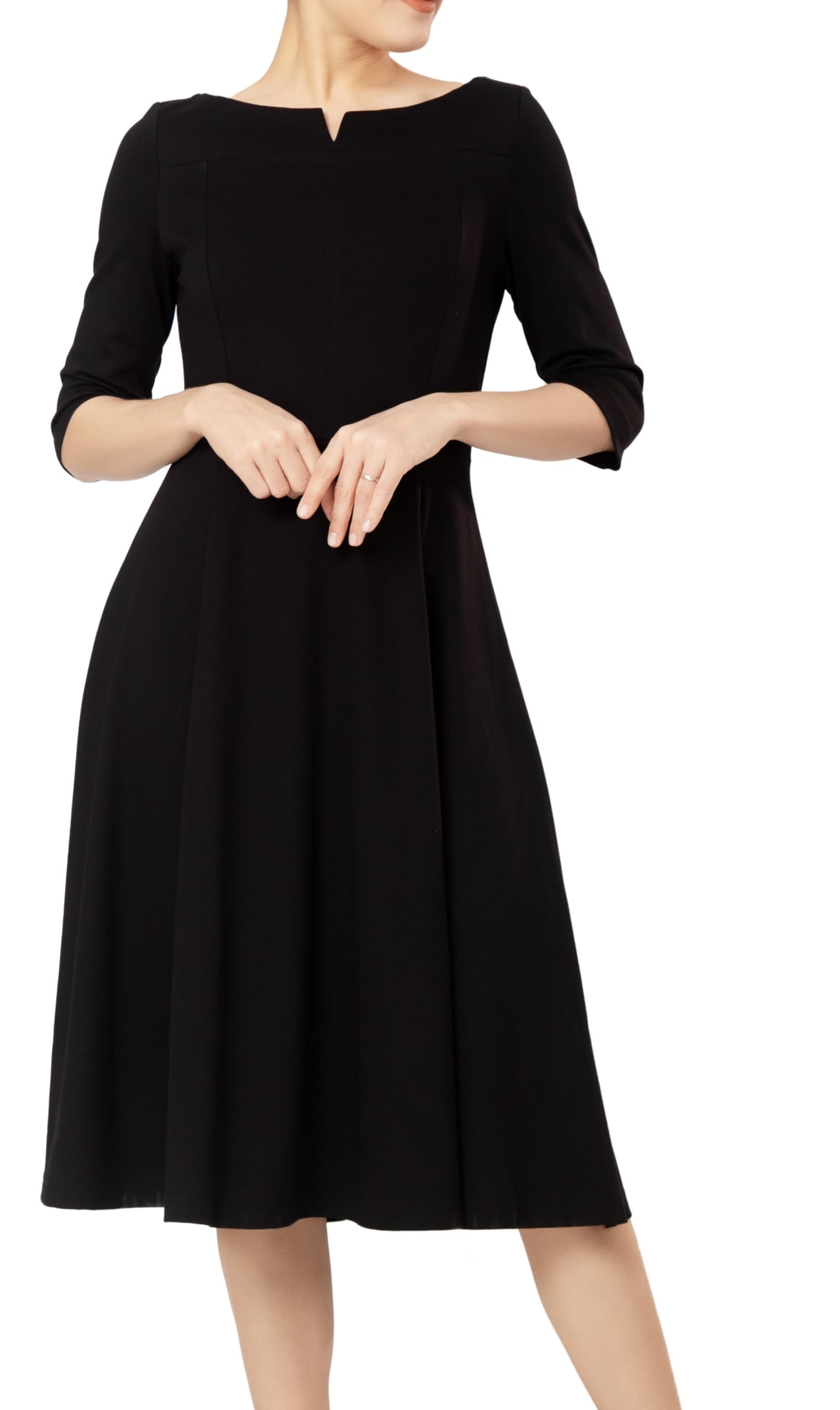 Marycrafts Womens Fit Flare Tea Midi Dress for Office Business Work
