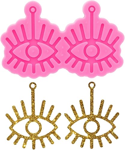 Molde para collar de ojos grandes súper brillantes, moldes de resina de silicona para llavero, decoración de moldes de resina epoxi para mujeres de