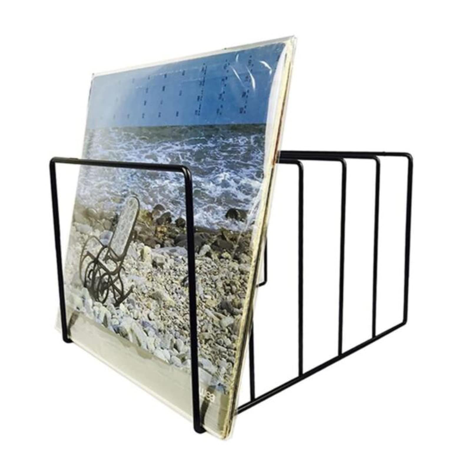Conservazione dei Dischi in Vinile Stand Titolo di STOCCAGGIO di Record Vinyl □ Radding Metallico Rivestito in Vinile Contiene Fino a 50 Album LP Registrare la Cassa