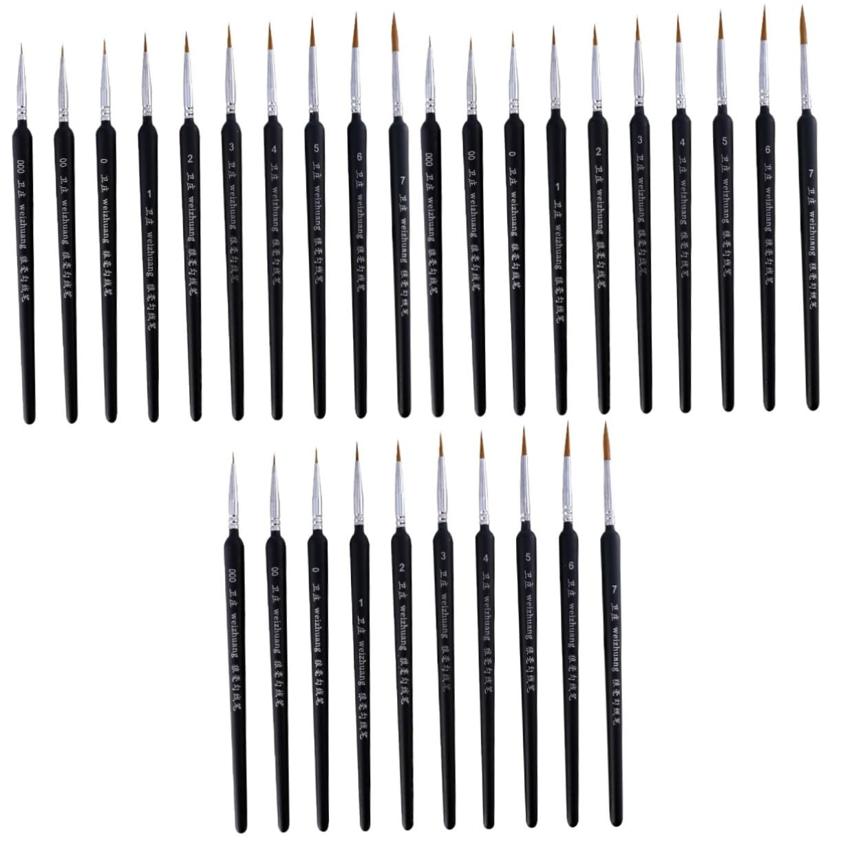 Operitacx 30piezas Pinceles De Detalle para Acrílica y Pinceles De Pelo Fino para y Manualidades para Diseño De Uñas y Facial