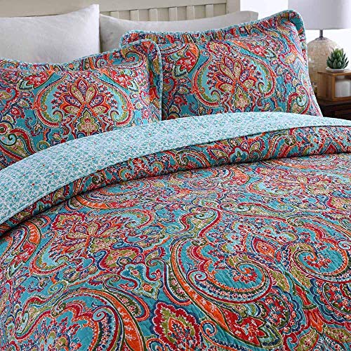 Newlake NL-FUYUNZHANFANG-KING Cotton Bedspread Quilt Sets-Reversible Patchwork Coverlet Set thumb #1