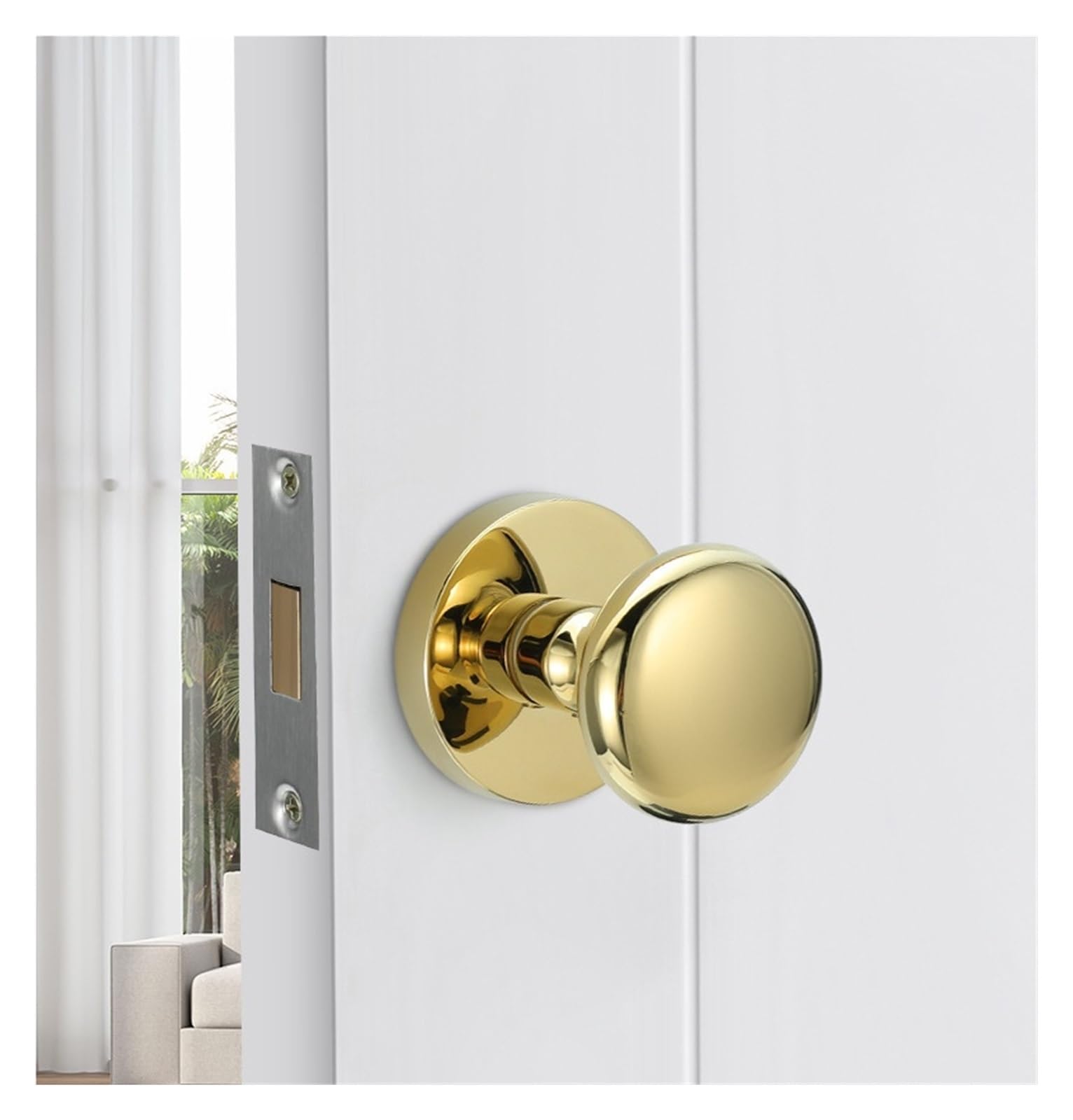 Serrure de porte magnétique invisible or brillant pour porte en bois intérieure