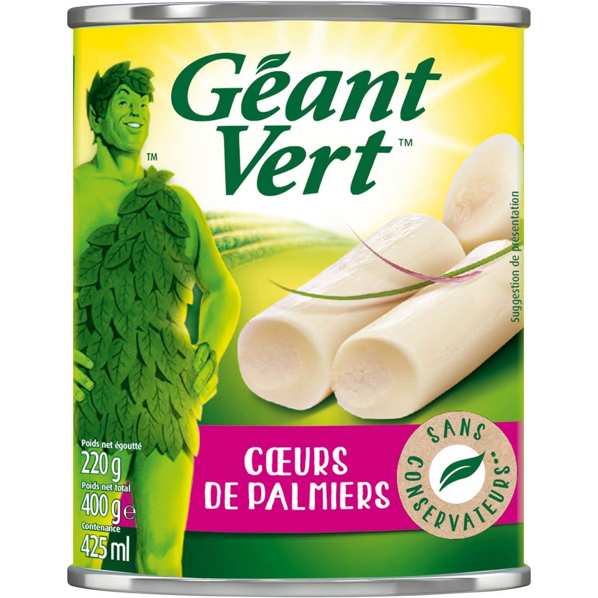3 pezzi * * giganti cuori di palma verde senza conservanti 220 g
