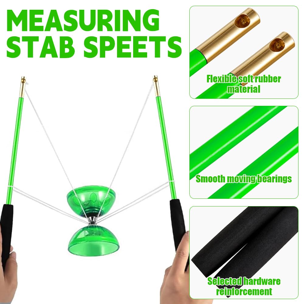 Diábolo con Rodamientos De Bolas, Juego De Diábolo, Juego de Malabares LED Diabolo para Niños, 4 Colores De Luz, 10m Cuerda de Repuesto, Juego de Malabarismo para Profesional, Principiantes