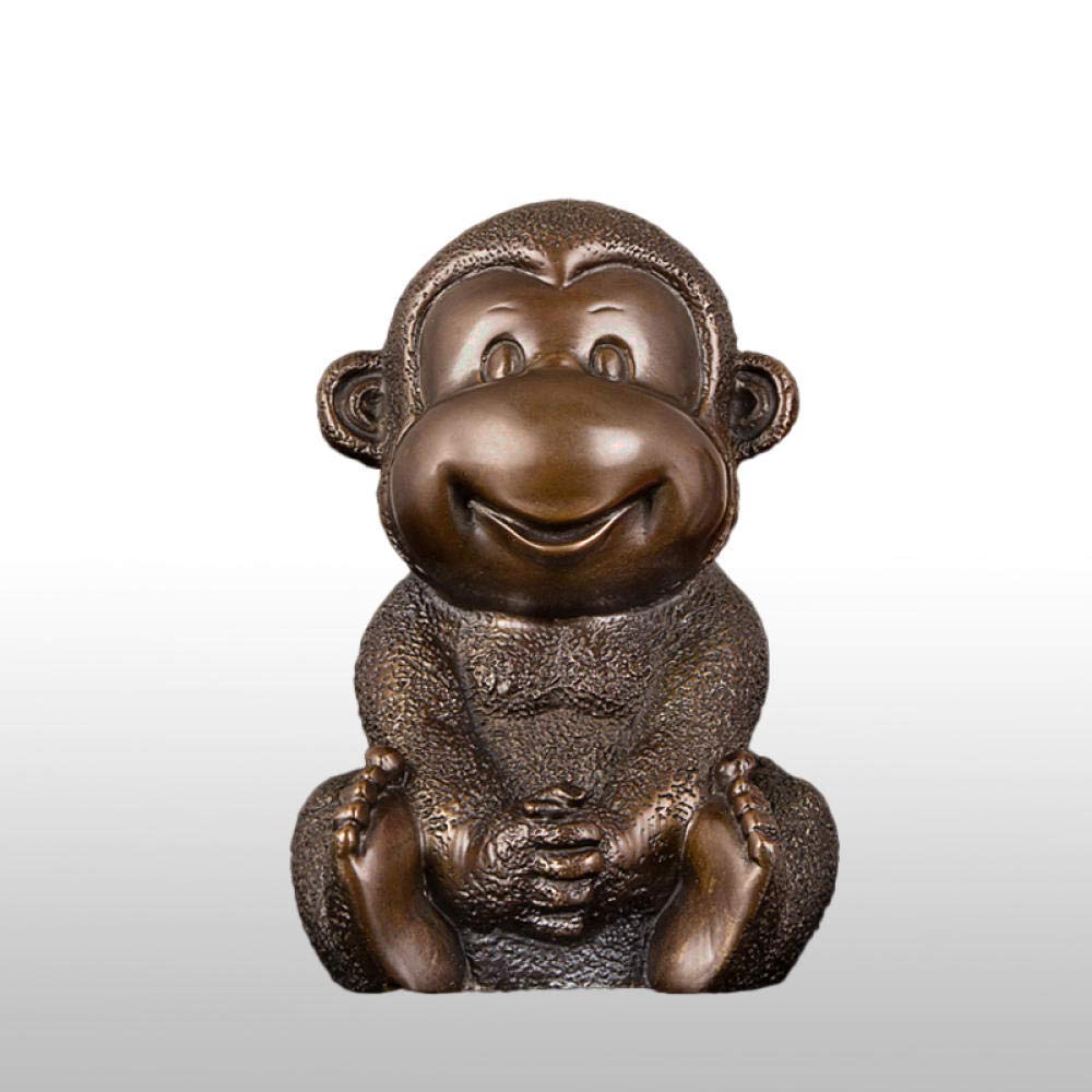 H3TF5J Rzeźby zwierząt dla domu Rzeźba statua Czysta miedź Śliczna małpa Figurka Statua Zodiak Maskotka Rzeźba Szczęście Feng Shui Sztuka Nauka Dekoracja Prezent dla dzieci