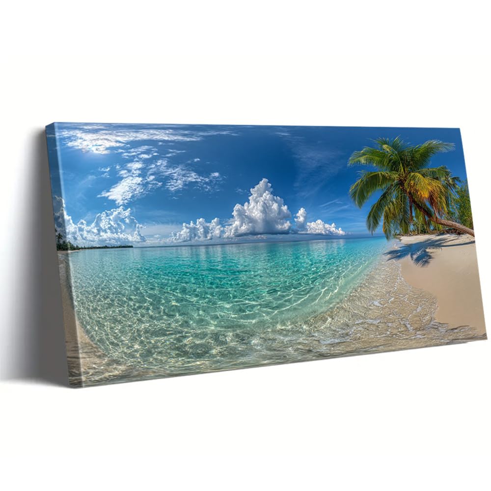 AEFOUU Tropical Escape Canvas Art Prints Paintings Summer Vibes Wall Decor Palm Paradise Wall Artwork Modern Home Decor Pictures(65x130cm/26x52in/Frameless)