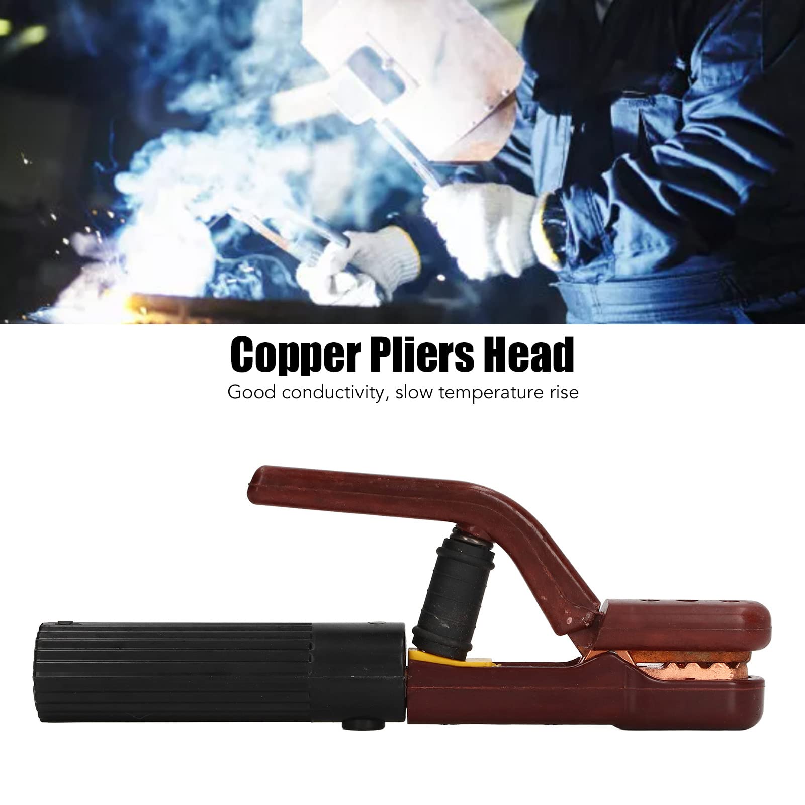 Respicefinem 800A Electric Welding Pliers with Insulated Handle Copper Manual Work Clamp for Industrial Arc Welding and Electrical Maintenance