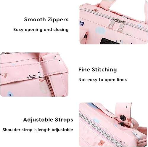 Miniatura 5 de Mochila multifuncional para pañales, ligera, impermeable, para cambiar, pañales de viaje, bolsa de mano para mamá, bolsa de hombro (negro, 11 x 5.9