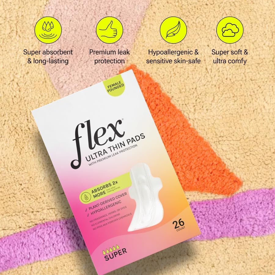 Image of Flex Ultra Thin Pads Super with Wings (6-Pack, 156 Pads Total)