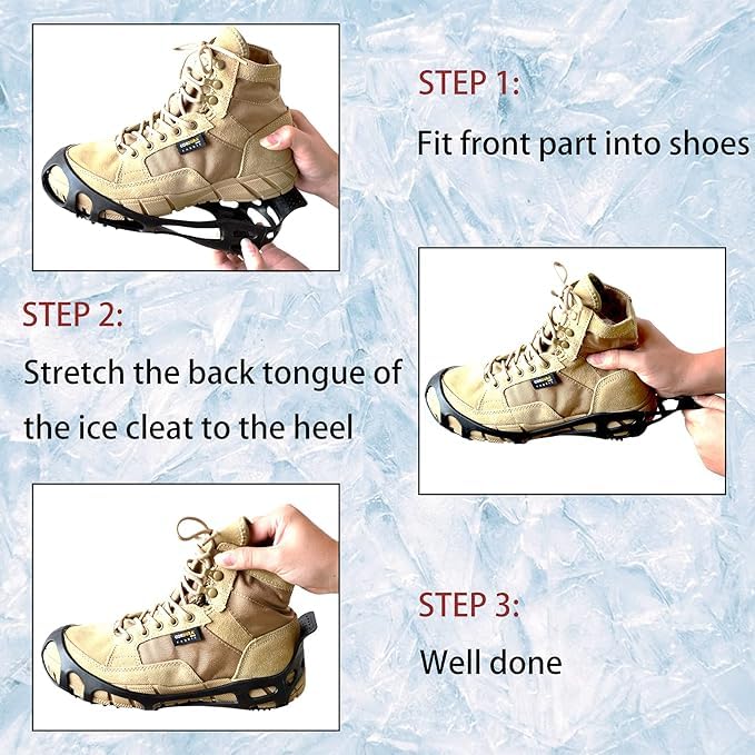 Steigeisen Eisklampen 24 Zähne Anti-Rutsch Schnee Griffe für Gehen auf Schnee Walk Traktion Überschuh Gummischuhe Traktion Eis Schnee Griffe Größe S/M/L/XL