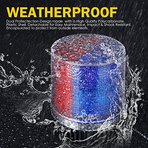 Xprite Red & Blue Led Rooftop Beacon Strobe Light Magnetic Base, Safety Warning Police Flashing Lights For Law Enforcement Vehicles Forklift Patrol Security Trucks Cruiser Utv Atv Snowplow Volunteer #TOP5