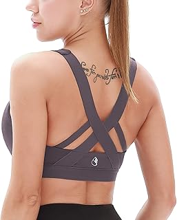 icyzone Damski biustonosz sportowy z wyściółką, biustonosz sportowy do jogi, treningu fitness