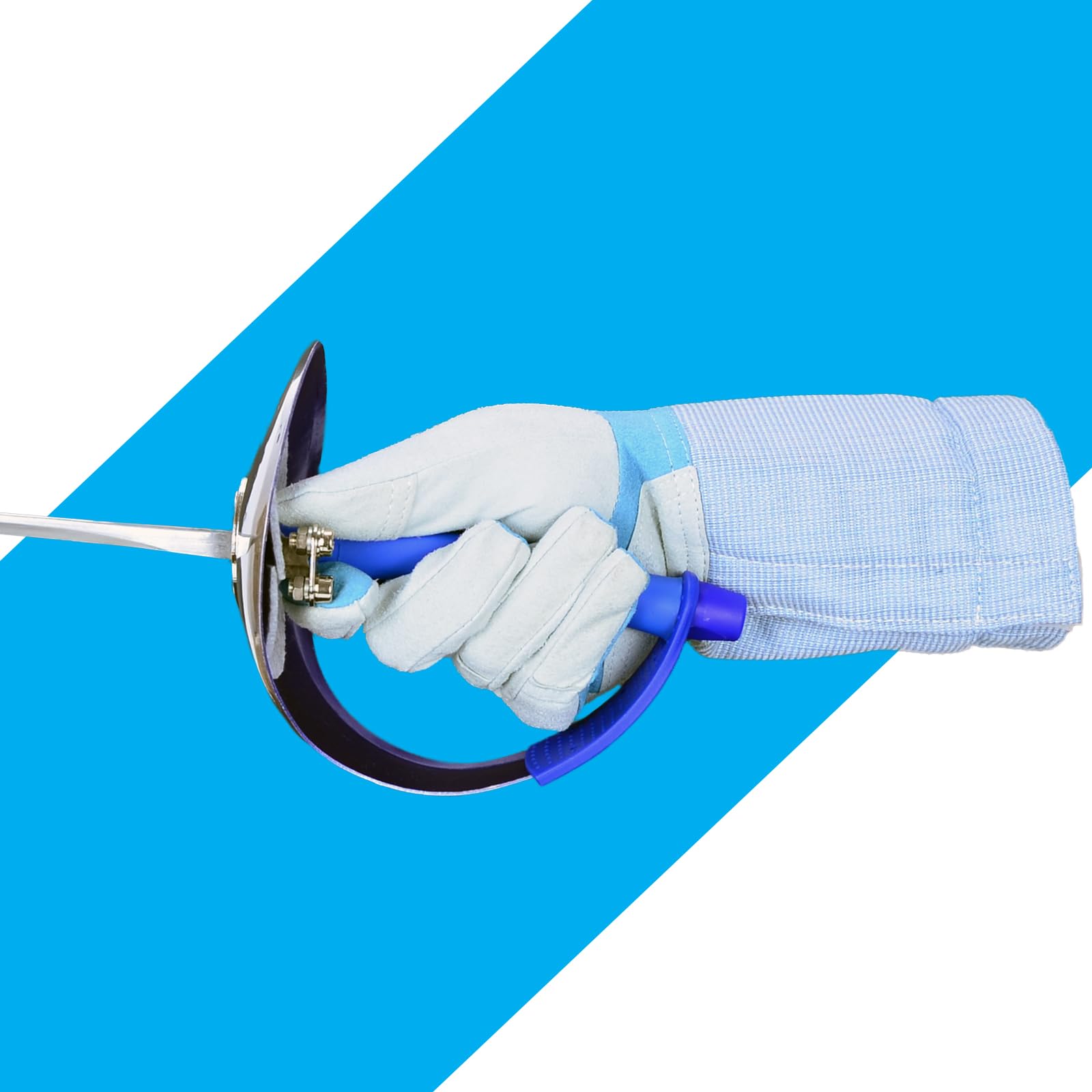 FEFOSAEP Fencing Gloves - Leather Fencing Glove for Sabre - Washable Electric Saber Glove Lightweight Cuff (7, Right)