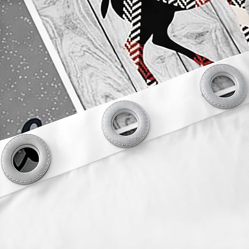 Miniatura 5 de Cortinas opacas de ciervos de caza, cortinas rústicas retro para niños, adolescentes, adultos, decoración de dormitorio, cortinas de aventura de oso