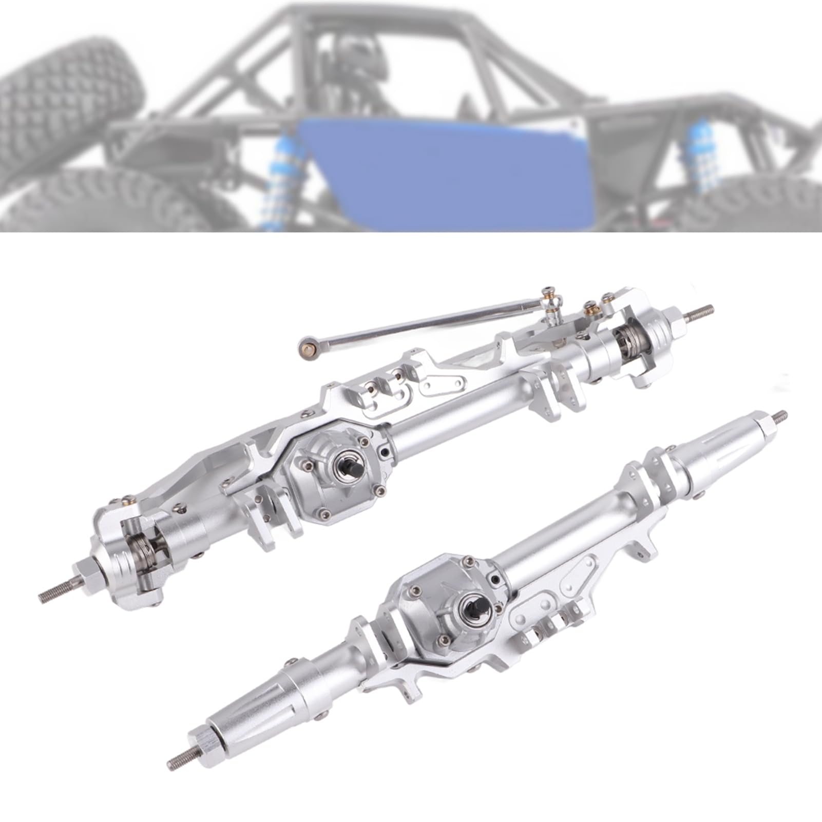 Unikalna Konstrukcja Akcesoriów RC, Części Zamienne Przedniej i Tylnej Osi ze Stopu Aluminium do Samochodu Wspinaczkowego Axial WRAITH RR10 1/10 RC, Antykorozyjne, DIY (Srebrny)