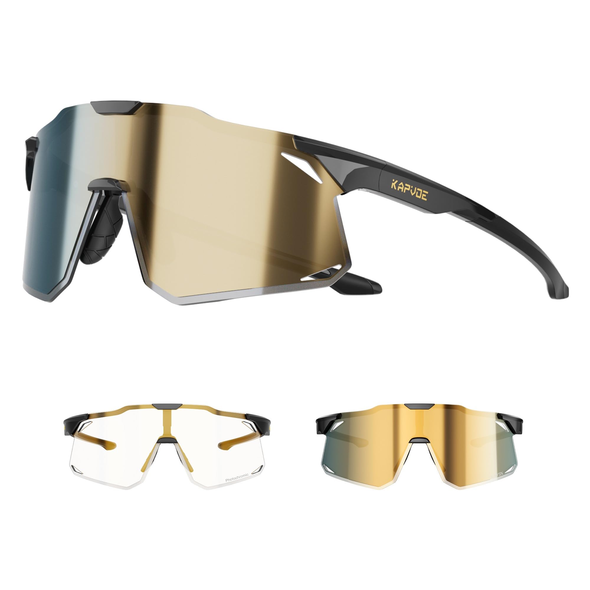 KAPVOE Gafas Ciclismo Fotocromáticas Hombre Mujer MTB Bicicleta K347