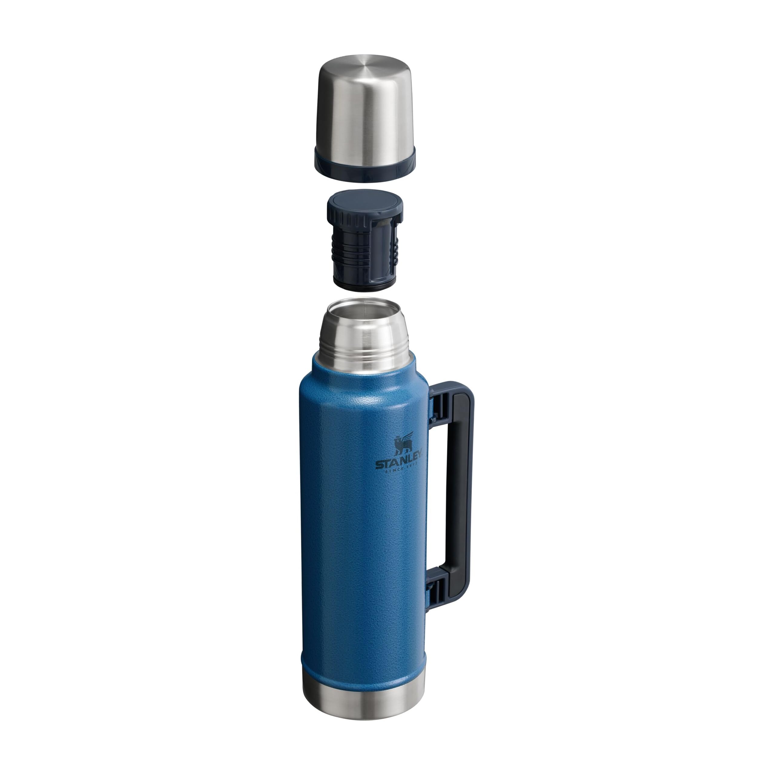 Stanley Classic Legendary Botella Termica 1.4L - Mantiene el Calor 40 Horas - Frío 35 Horas - Termo Cafe - Cantimplora Acero Inoxidable - Sin BPA - Apto Para Lavavajillas - Hammertone Lake