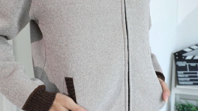 Sunnyuk Trachtenjacke Herren Beige - Strick Cardigan Mit Reißverschluss Langarm Wintermantel