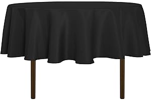 Sancua Round Black Tablecloth: 60 Inch – Spill-Proof, Washable, and Decorative