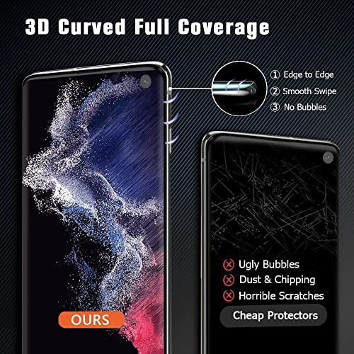 Image of STP FEEL Advanced Black Border Tempered Glass Protector for Samsung Galaxy S10 Pack of 1 Full Edge to Edge Screen Protector Guard Protector with Easy Installation Kit