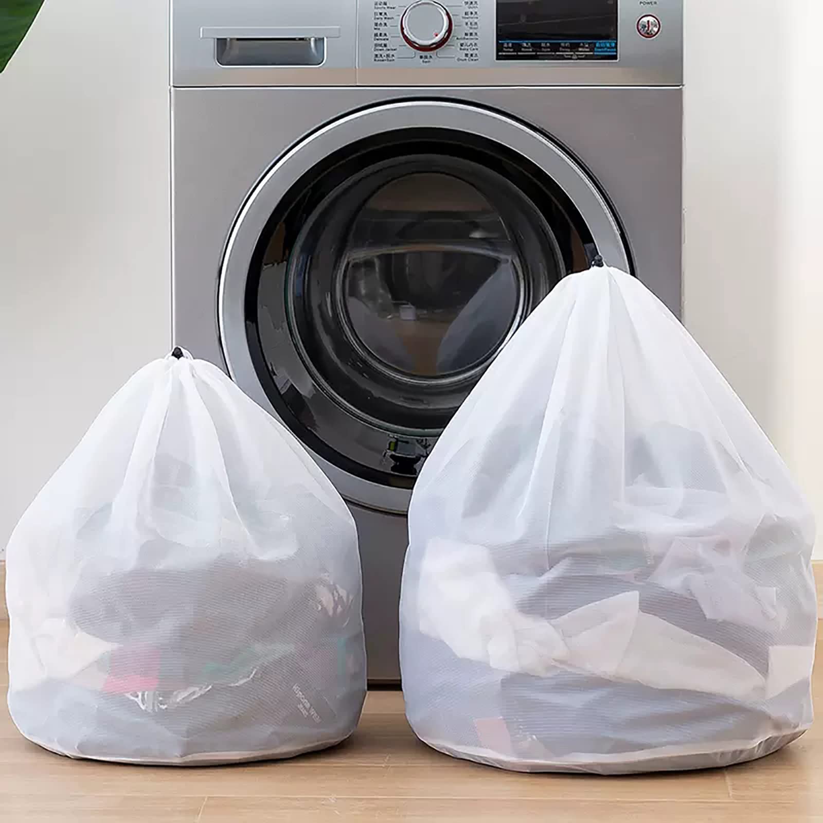 4 Stuks Wasnetten voor Wasmachine, Herbruikbaar Wasnet met Trekkoord Fijne Mesh Waszakken Waszak Wasmachine voor Truien Jassen Overhemden Ondergoed Broek Sokken