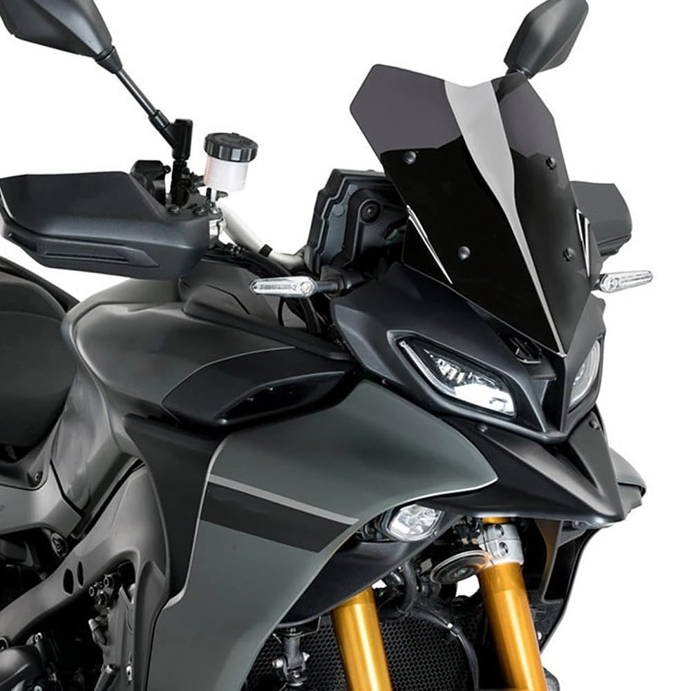 Adatto per Yamaha Tracer Tracer9 GT 2022-2024 Moto Becco Naso Cono Estensione Parafango Anteriore Carenatura Winglets protezione forcella(Black)