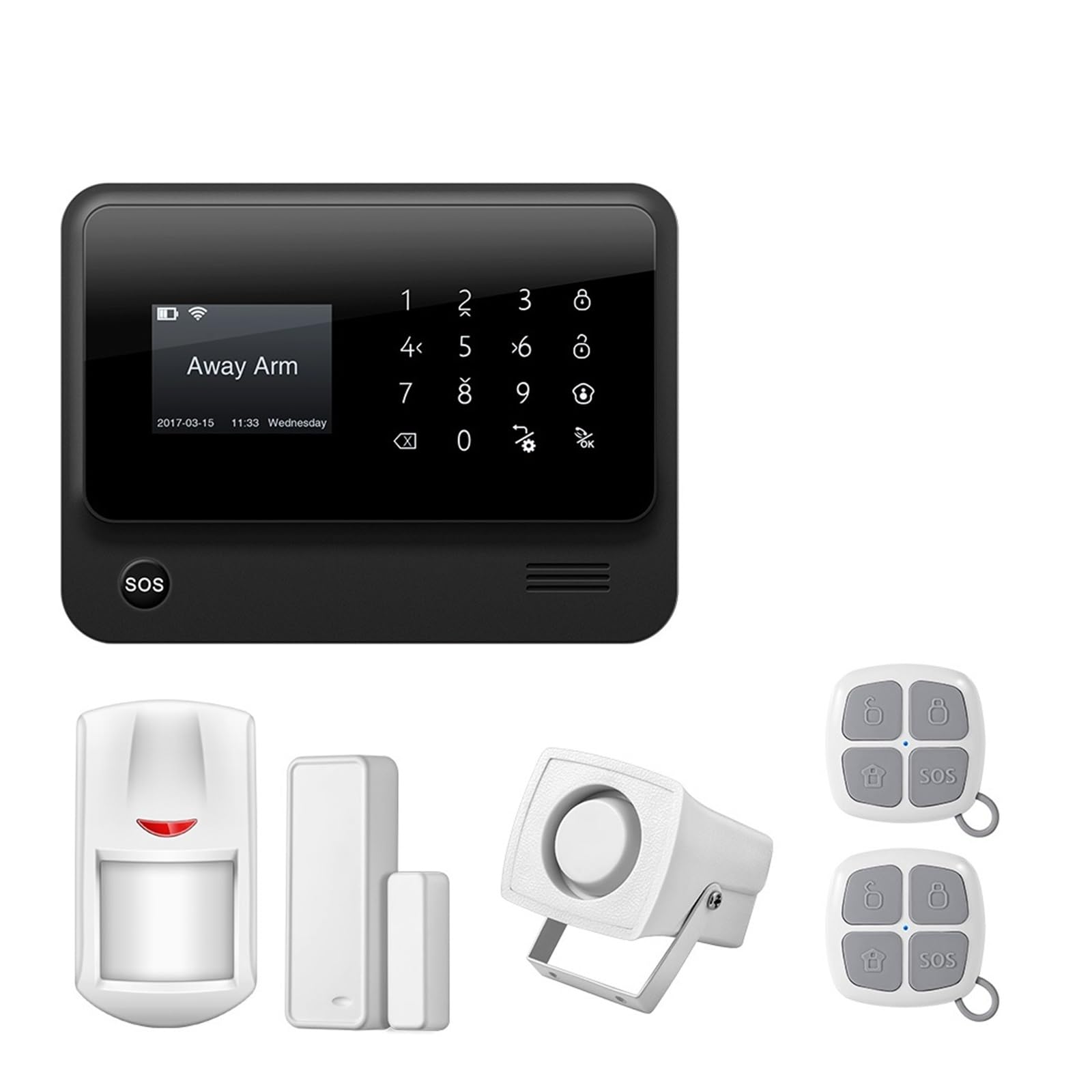 De Alarma 3G gsm Inalámbrico De Alarma De Seguridad For El Hogar con Aplicación Remota Sensores Detectores De Control,FáCil ConfiguracióN Y Uso(Black Color Kit 1)
