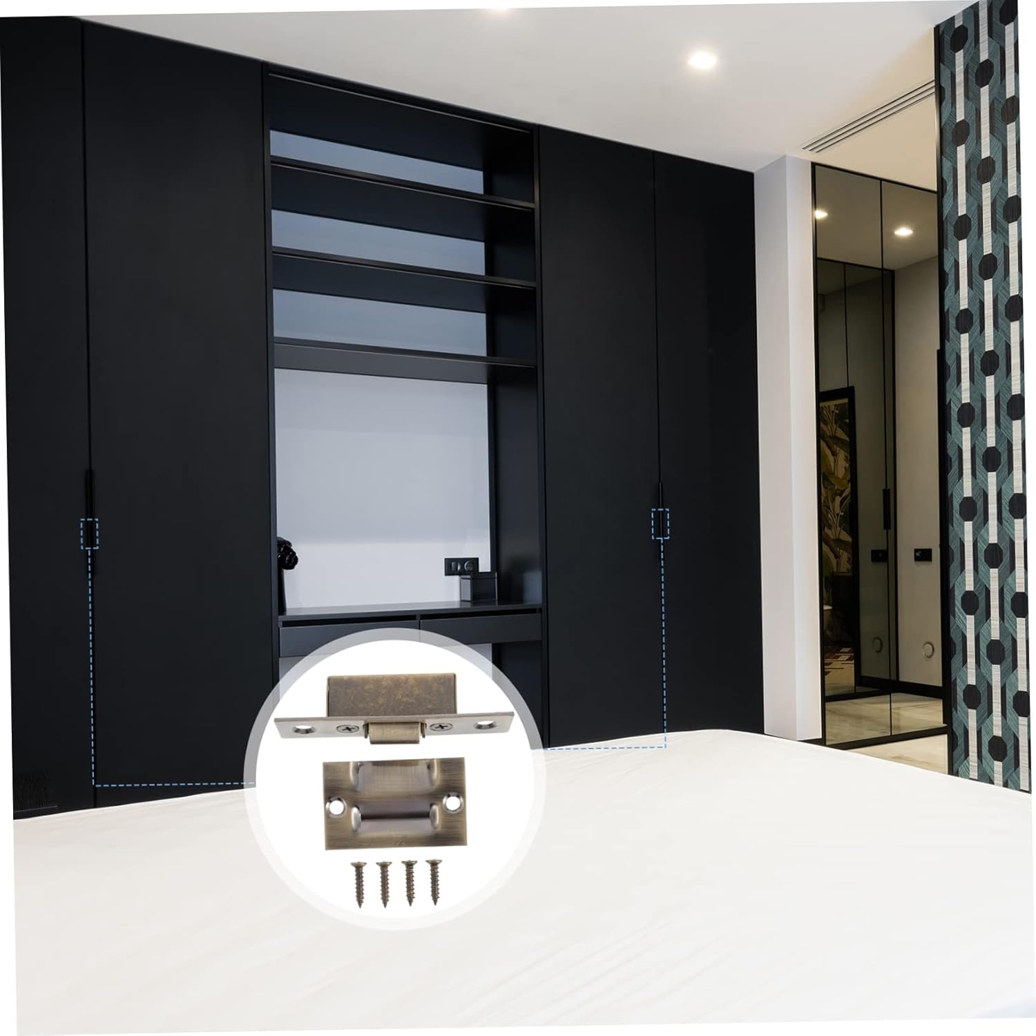 クローゼットドアタッチスイベルフック2個 調節可能なドロップヒッチ ポータブルロック ドアドライブインキャッチドアキャッチャー サイ