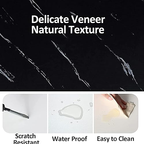 Miniatura 5 de Mesa auxiliar moderna de mediados de siglo, mesa de centro pequeña simple y sólida con mesa de grano de madera maciza y marco de metal resistente,