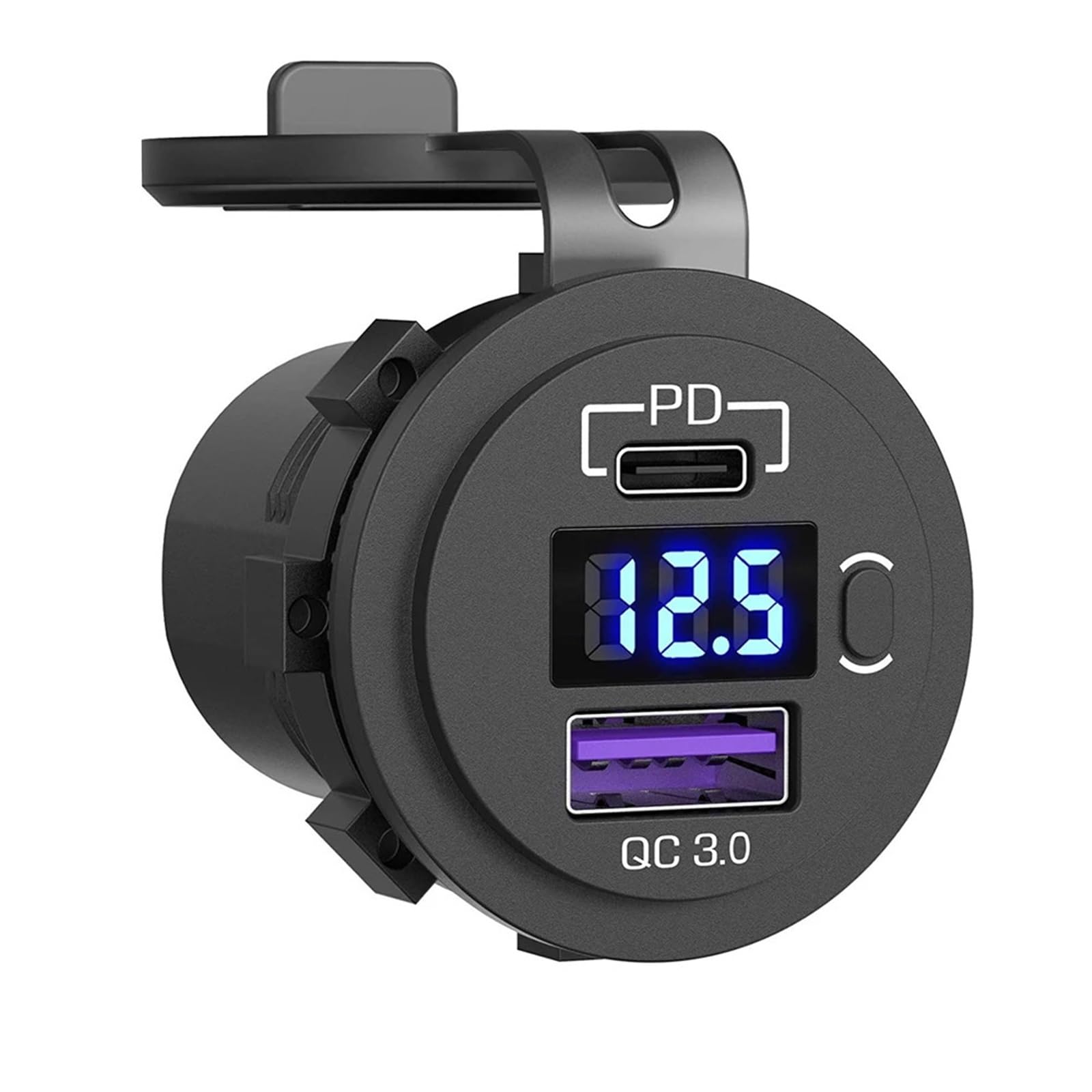 caricabatterie auto, Doppia presa USB tipo C da 48 W, 12 V/24 V(Green with Wire)