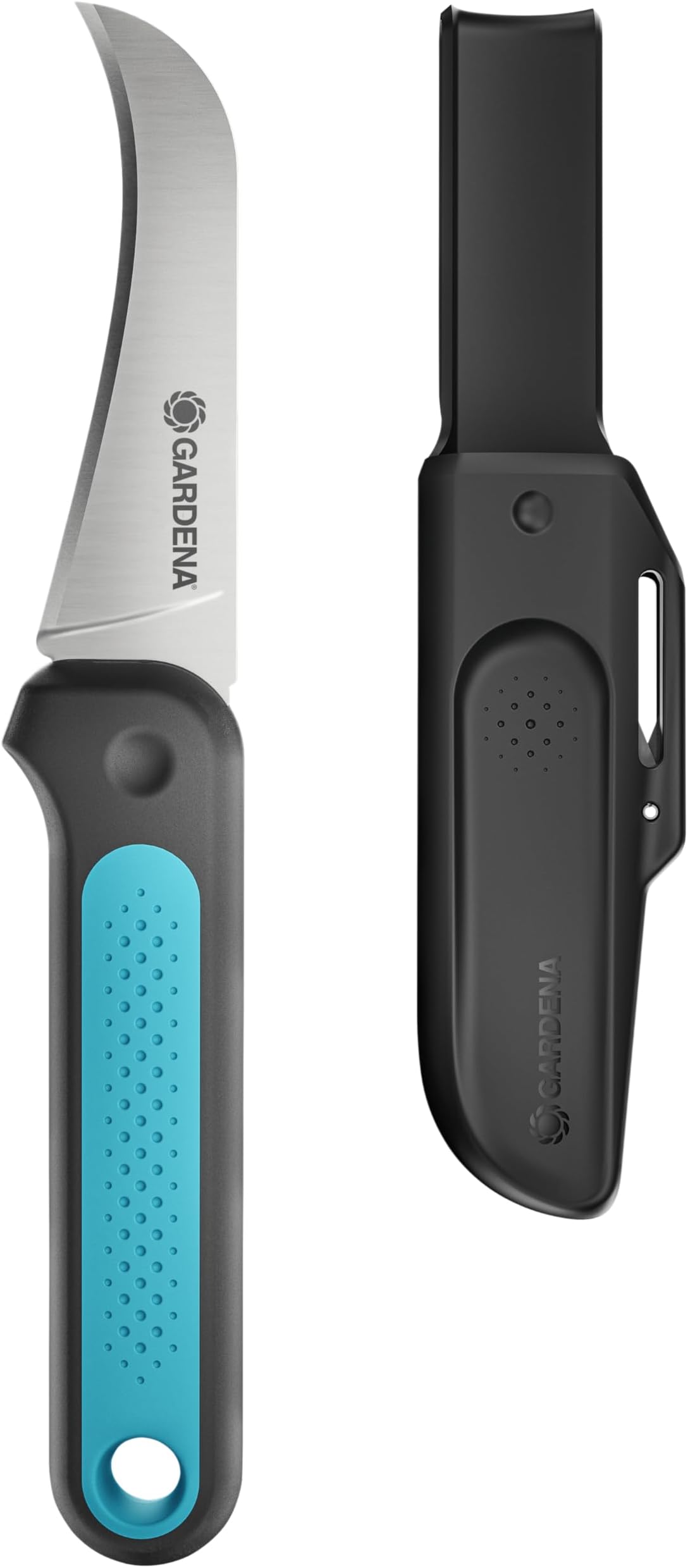 VeggieCut Harvesting Knife: Stainless Steel Knife for harvesting, Cleaning and Peeling Vegetables, Non-Slip Handle, Dishwasher Safe, Includes Belt Holster with Grinding Stone (12211-20)