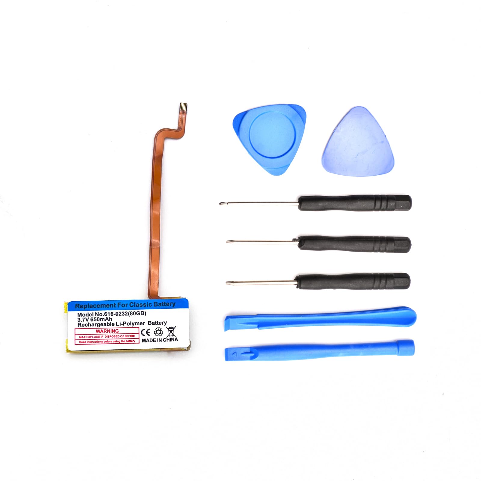 Pinsinholy 616-0206 Battery Compatible with iPod Classic 4 4th Gen A2522 Photo 30GB 40GB 60GB 616-0232 A1099 616-0183 M9585 M9586 M9829 M9830 with Tool Kits