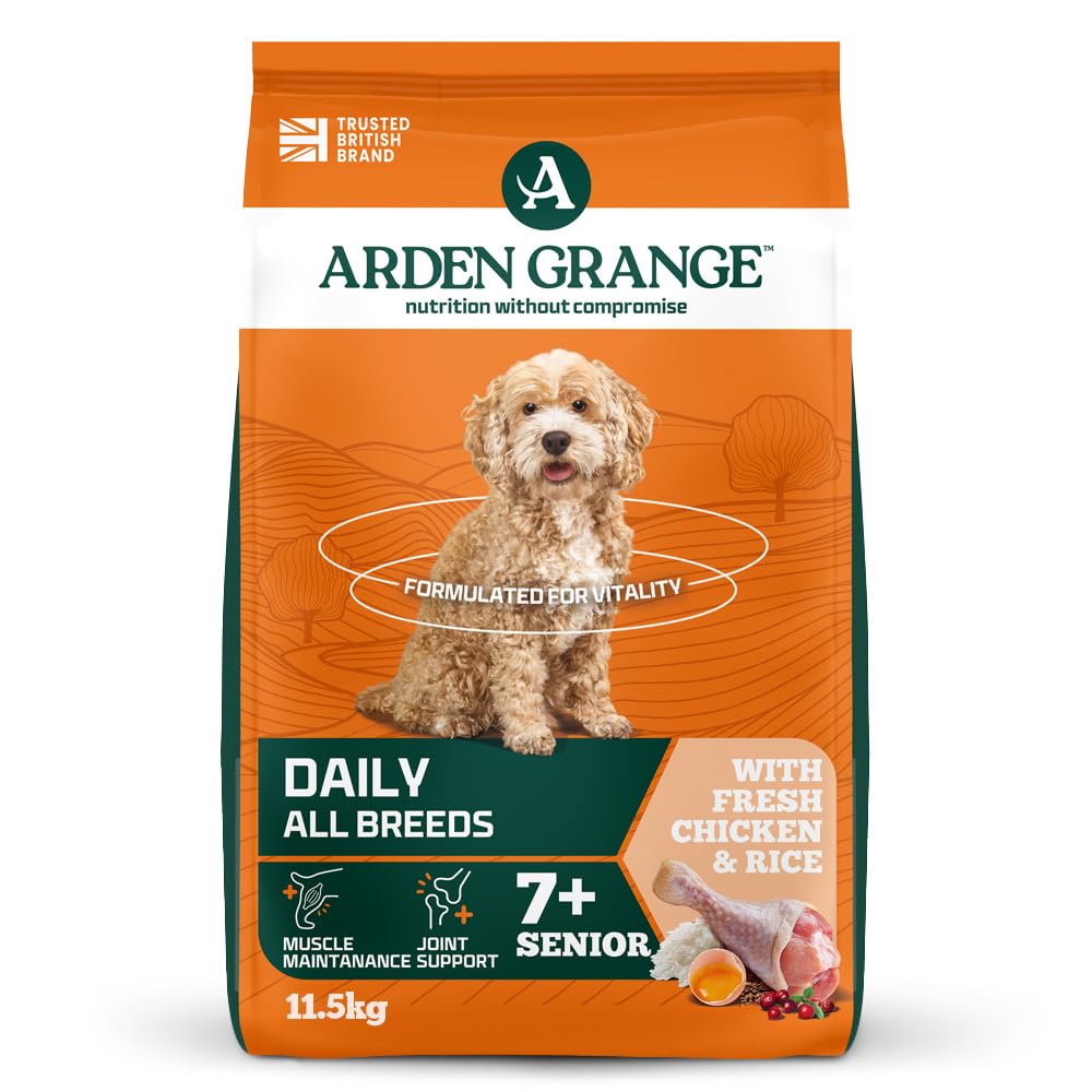 Arden Grange Senior Dry Dog Food with Fresh Chicken and Rice, 11.5kg