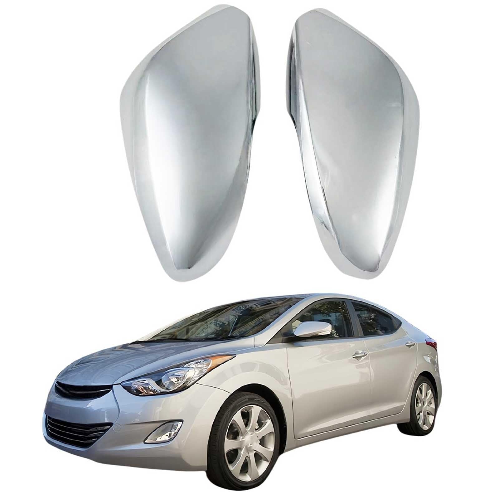 PAPEP Door Mirror Cover Caps for Hyundai Elantra 2011-2015 Plating, Left Right Side Wing Rearview Mirror Cover Lid 2 Pieces Exterior Styling Accessory