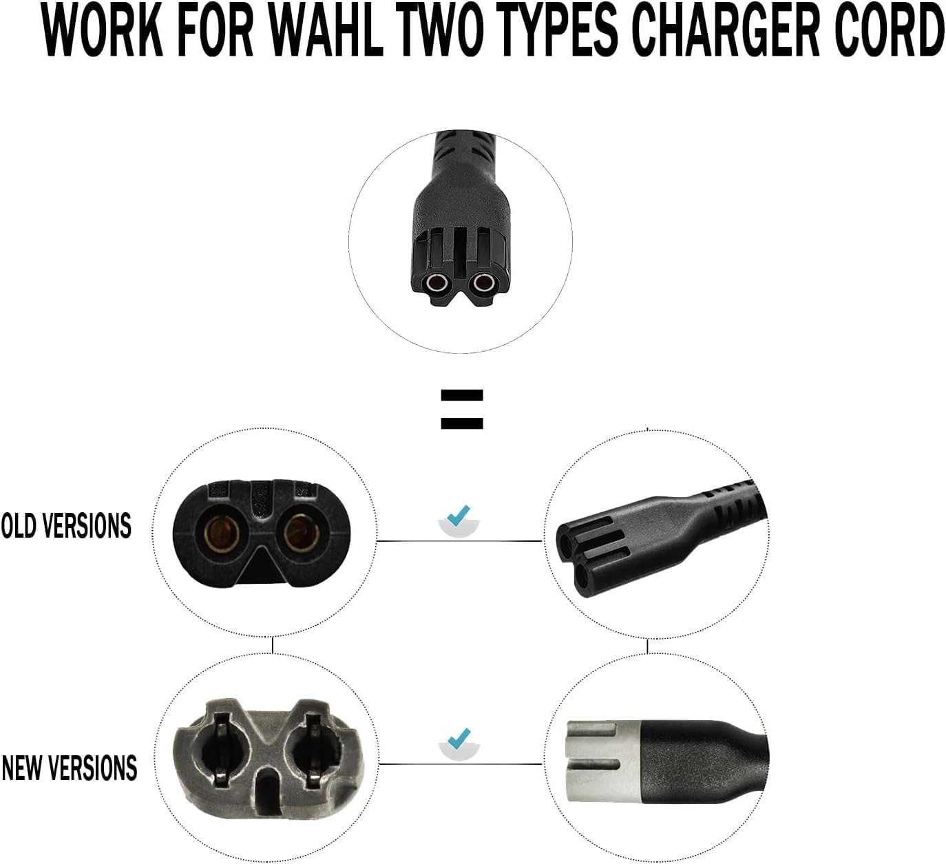 Câble De Charge Pour Tondeuse Wahl Sans Fil Magic Clip, Senior, Finale - Longueur 170 Cm - Neuf